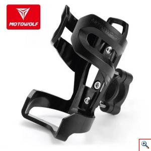 Motowolf® Ποτηροθήκη Τιμονιού με Βάση για Μοτοσυκλέτες και Ποδήλατα - Μαύρη 3510Β