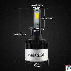 2x Nighteye Λαμπτήρες LED Φώτα Πορείας 12/24V H3 2x36W 6500k IP68 Α315 S2 9000Lm