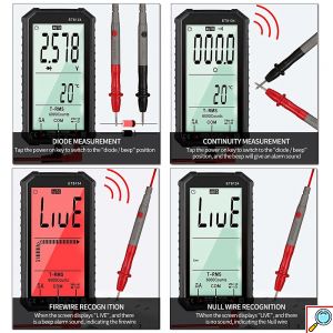 Μεγάλο Ψηφιακό Multi Tester Πολύμετρο NCV, Μέτρηση Διόδου, Χωρητικότητας, Θερμοκρασίας, DMM, TRMS Οθόνη LCD CC/CA