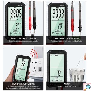 Μεγάλο Ψηφιακό Multi Tester Πολύμετρο NCV, Μέτρηση Διόδου, Χωρητικότητας, Θερμοκρασίας, DMM, TRMS Οθόνη LCD CC/CA