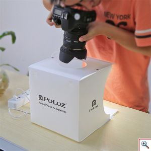 Puluz PU5137 Μίνι Αναδιπλούμενο Φωτογραφικό Στούντιο Προϊόντων με 6 Σκηνικά & LED Φωτισμό 20x20x20cm