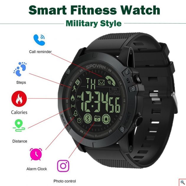 Αδιάβροχο Sport Smartwatch LCD Ρολόι Bluetooth Activity Tracker με Βηματομετρητή, Θερμιδομετρητή, Ειδοποιήσεις Κινητού & Εφαρμογή App