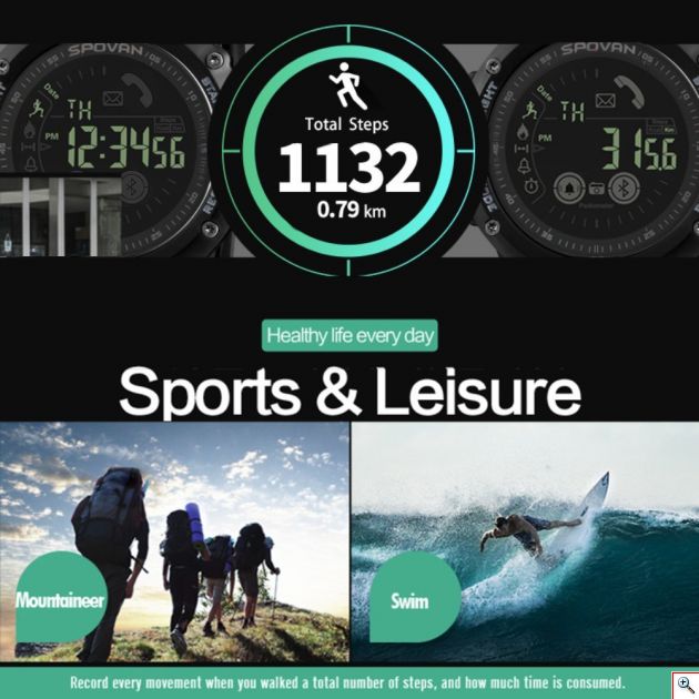 Αδιάβροχο Sport Smartwatch LCD Ρολόι Bluetooth Activity Tracker με Βηματομετρητή, Θερμιδομετρητή, Ειδοποιήσεις Κινητού & Εφαρμογή App