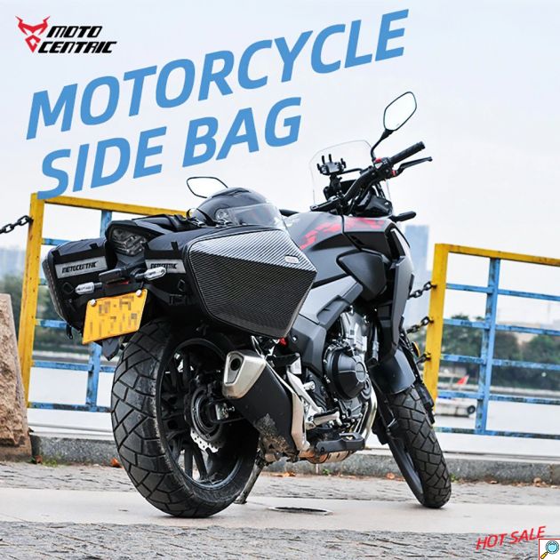 UNIVERSAL Σετ Carbon Σαμάρια Motocentric με Διπλές TSA Κλειδαριές 60L (2x 30L) Πλαϊνές Βαλίτσες Μηχανής - Μοτοσυκλέτας με Αδιάβροχο Κάλυμμα