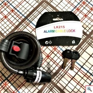 2 σε 1 Αυτόνομος Συναγερμός & Αντικλεπτική Κλειδαριά Ποδηλάτου - Μηχανής, Λουκέτο Κουλούρα από Ανθεκτικό Συρματόσχοινο με Δυνατή Σειρίνα 