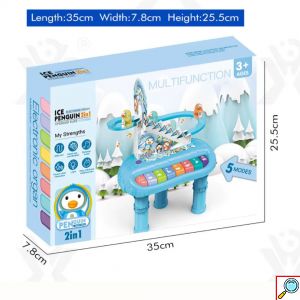 2 σε 1 Μουσικό Παιχνίδι με Πιάνο & Τσουλήθρα με Πιγκουινάκια