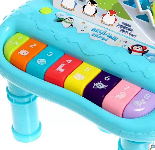 2 σε 1 Μουσικό Παιχνίδι με Πιάνο & Τσουλήθρα με Πιγκουινάκια