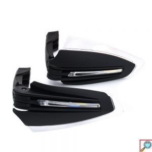 Σετ Προστατευτικά 22mm 7/8 με Φλας για το Grip Τιμονιού Μηχανής - Μαύρο Carbon 2τμχ