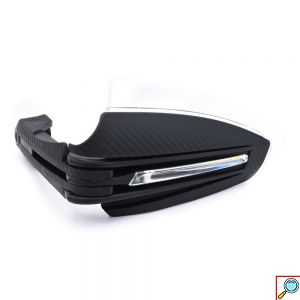 Σετ Προστατευτικά 22mm 7/8 με Φλας για το Grip Τιμονιού Μηχανής - Μαύρο Carbon 2τμχ