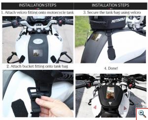 Σακίδιο - Τσάντα Ρεζερβουάρ με Ιμάντες & Αδιάβροχο Κάλυμμα Motowolf® MDL0702 Μαύρο