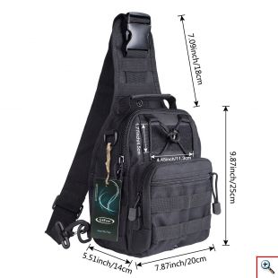 Τσαντάκι Ώμου - Χιαστί Heavy Duty Μαύρο