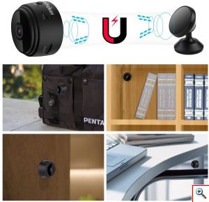 Mini Ασύρματη IP WiFi Κρυφή Κάμερα 720p HD με Μπαταρία, Μαγνητική Βάση, Νυχτερινή Λήψη IR, Ανιχνευτή Κίνησης, Ειδοποίηση στο Κινητό & Μικρόφωνο