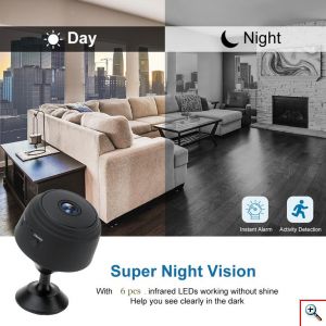 Mini Ασύρματη IP WiFi Κρυφή Κάμερα 720p HD με Μπαταρία, Μαγνητική Βάση, Νυχτερινή Λήψη IR, Ανιχνευτή Κίνησης, Ειδοποίηση στο Κινητό & Μικρόφωνο