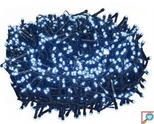200 LED Χριστουγεννιάτικα Λαμπάκια Ψυχρού Λευκού Φωτισμού - 8μ 6500K με Διαφορετικά Προγράμματα Φωτισμού