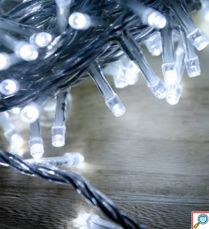 200 LED Χριστουγεννιάτικα Λαμπάκια Ψυχρού Λευκού Φωτισμού - 8μ 6500K με Διαφορετικά Προγράμματα Φωτισμού