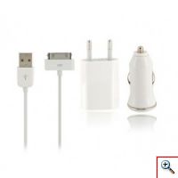 Φορτιστής Ρεύματος και Αυτοκινήτου για iPhone 3GS /4S/ 4G