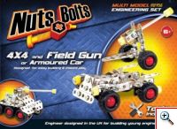 Μεταλλικά Συναρμολογούμενα Οχήματα - Τανκ, Αμάξι και Τρέιλερ με Κανόνι Nuts & Bolts