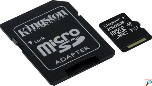 Κάρτα Μνήμης Kingston MICROSDXC 256GB CLASS 10 και Αντάπτορας SD Plus U1 90MB/s