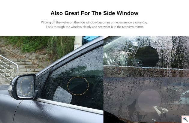 Αόρατο Προστατευτικό Φιλμ Καθρέφτη Αυτοκινήτου για Ορατότητα και Ασφαλή Οδήγηση στη Βροχή - Rainproof Mirror Protector