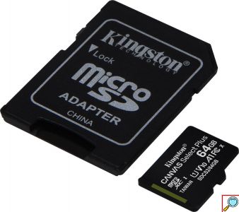 Κάρτα Μνήμης Kingston MICROSDXC 64GB CLASS 10 και Αντάπτορας SD Plus U1 80MB/s