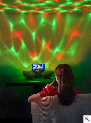 Bluetooth Φορητό Ηχοσύστημα Karaoke με 2 Ασύρματα Μικρόφωνα, Disco Crystal & USB/SD Player - Μαύρο/Κόκκινο ST-2021