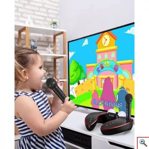 Bluetooth Φορητό Ηχοσύστημα Karaoke με 2 Ασύρματα Μικρόφωνα, Disco Crystal & USB/SD Player - Μαύρο/Κόκκινο ST-2021