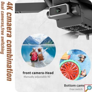 Gaoqi Αναδιπλούμενο Drone 2.4 GHz με 4K Κάμερα, Ρυθμιζόμενη Ταχύτητα και Χειριστήριο σε Μαύρο Χρώμα