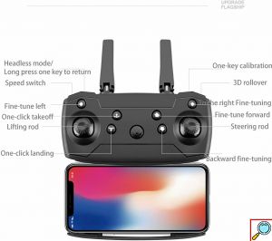 Gaoqi Αναδιπλούμενο Drone 2.4 GHz με 4K Κάμερα, Ρυθμιζόμενη Ταχύτητα και Χειριστήριο σε Μαύρο Χρώμα