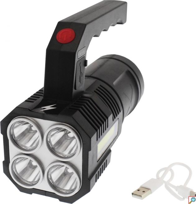 Επαναφορτιζόμενος Προβολέας Χειρός LED Αδιάβροχος IP65 Διπλής Λειτουργίας