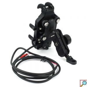 Motowolf Βάση Κινητού Μοτοσυκλέτας με Ρυθμιζόμενο Βραχίονα για τον Καθρέπτη με Σύστημα Φόρτισης