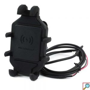 Motowolf Βάση Κινητού Μοτοσυκλέτας με Ρυθμιζόμενο Βραχίονα για τον Καθρέπτη με Σύστημα Φόρτισης