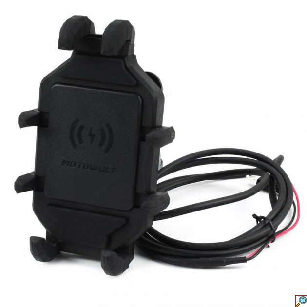 Motowolf Βάση Κινητού Μοτοσυκλέτας με Ρυθμιζόμενο Βραχίονα για τον Καθρέπτη με Σύστημα Φόρτισης