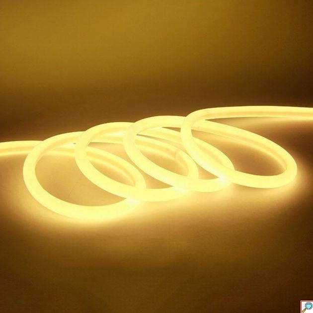 Αδιάβροχη IP65 Ταινία LED 12V Θερμό Λευκό Φως 5m - Neon Flex με Τροφοδοτικό