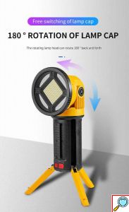 Φορητός Επαναφορτιζόμενος Προβολέας Χειρός LED με Μέγιστη Φωτεινότητα 1100lm και Θύρα USB Powerbank