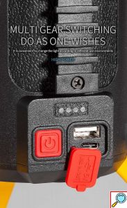 Φορητός Επαναφορτιζόμενος Προβολέας Χειρός LED με Μέγιστη Φωτεινότητα 1100lm και Θύρα USB Powerbank