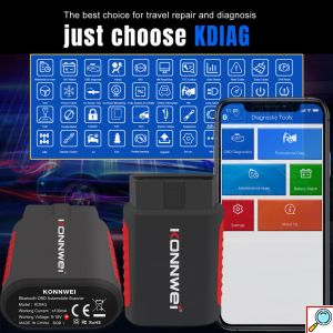 Διαγνωστικό Αυτοκινήτου OBD 2 με Bluetooth Συμβατό με Android - Konnwei