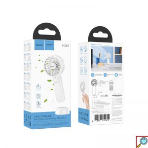 Φορητός Ανεμιστήρας Χειρός με Βάση, Αθόρυβη Λειτουργία και 3 Ταχύτητες – 1200mAh Λευκό Hoco Nimble