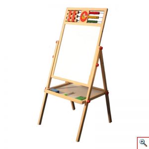 Ξύλινος Διπλός Μαγνητικός Παιδικός Πίνακας Γραφής & Ζωγραφικής με Αριθμητήριο - Άβακας 86cm Μαρκαδόρους & Κιμωλίας - Μαυροπίνακας