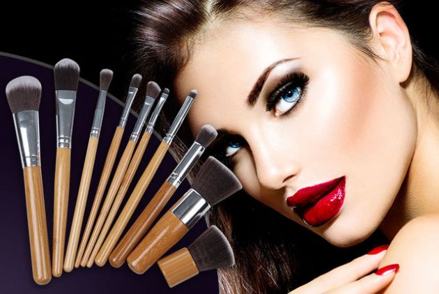 Επαγγελματικό Σετ Πινέλων Μακιγιάζ Bamboo Airbrushed Effect - Make Up Set 10 τεμαχίων