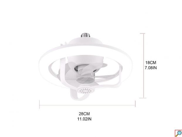 2 σε 1 Ανεμιστήρας Οροφής και Λάμπα LED RGB 500W με Τηλεχειριστήριο 280x180mm 