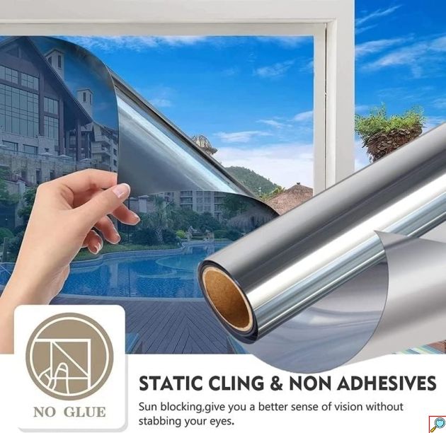 3.00x0.75m Αντηλιακή Μεμβράνη Ρολό Καθρέπτης - Ιδανική για Παράθυρα & Αυτοκίνητο