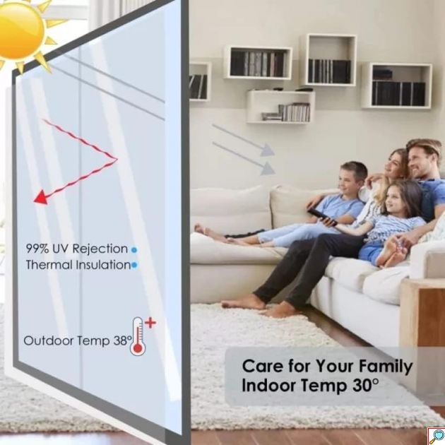 3.00x0.75m Αντηλιακή Μεμβράνη Ρολό Καθρέπτης - Ιδανική για Παράθυρα & Αυτοκίνητο