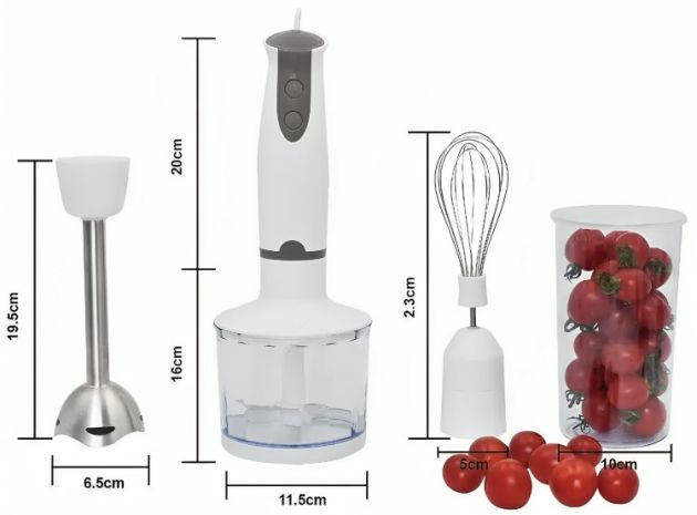 3 σε 1 Ραβδομπλέντερ - Μίνι Πίμερ & Πολυκόπτης Multi 450W με Ανοξείδωτη Ράβδο - ARRANGO