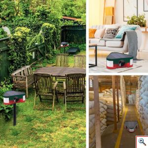 Ηλιακός Απωθητής - Απωθητικό Τρωκτικών με Υπερήχους με Φωτισμό LED & Τηλεχειρισμό - Πάσσαλος Εξωτερικού Χώρου 129db 