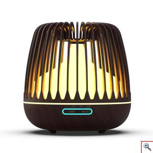 Υγραντήρας Υπερήχων & Αρωματοθεραπείας με LED Φωτισμό 500ml - Aroma Diffuser 7 LED Color Σκούρο Καφέ