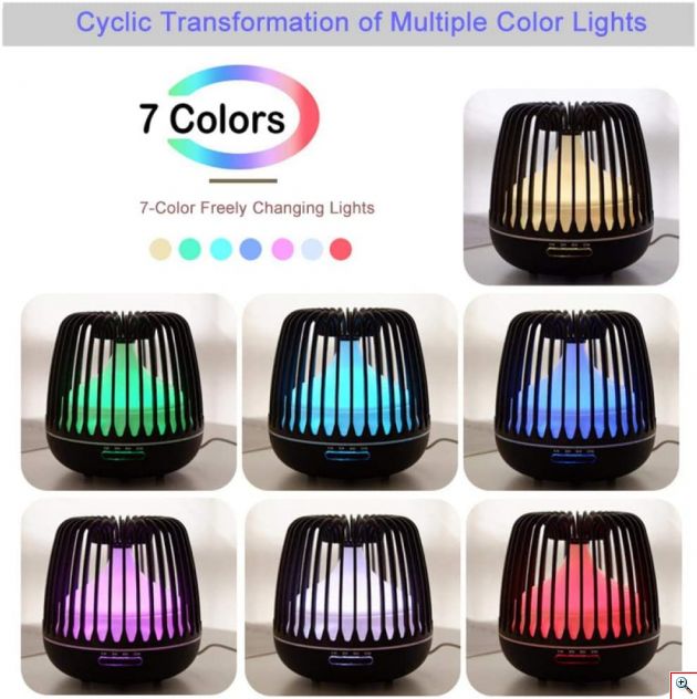  Τροφοδοσία 220V Φωτισμός 7 led με πολλούς χρωματισμούς τάση εισόδου / εξόδου: 100-240V / 24V 500MA Συχνότητα: 2.4MHZ Ισχύς: 9W Έξοδος ομίχλης: 20-40ml / h Χωρητικότητα δεξαμενής νερού: 500ML Λειτουργία χρονισμού: 1H / 3H / 6H / ON Πολύχρωμα φώτα: αυτόματη αλλαγή / σταθερό χρώμα Χρώμα: κόκκοι Σκούρο ξύλου Χρώμα: Σκούρο ξύλο Υλικό: ABS + PP Μέγεθος: 16,8 * 17,1 εκατοστά