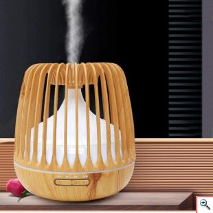 Υγραντήρας Υπερήχων & Αρωματοθεραπείας με LED Φωτισμό 500ml - Aroma Diffuser 7 LED Color Σκούρο Καφέ