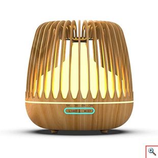 Υγραντήρας Υπερήχων & Αρωματοθεραπείας με LED Φωτισμό 500ml - Aroma Diffuser 7 LED Color Σκούρο Καφέ