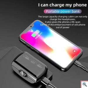 Ασύρματα Bluetooth Ακουστικά με Θήκη Φόρτισης & LCD Οθόνες & Powerbank - Handsfree Wireless Stereo Earbuds G6