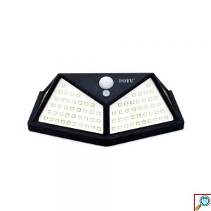 FOYU Αδιάβροχο Επιτοίχιο Ηλιακό Φωτιστικό 114 LED 30W Εξωτερικού Χώρου με Αισθητήρα Κίνησης - 3 Λειτουργίες Φωτισμού & Ευρυγώνιο Φωτισμό 160º